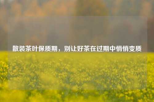 散装茶叶保质期，别让好茶在过期中悄悄变质