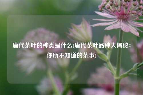 唐代茶叶的种类是什么(唐代茶叶品种大揭秘：你所不知道的茶事)
