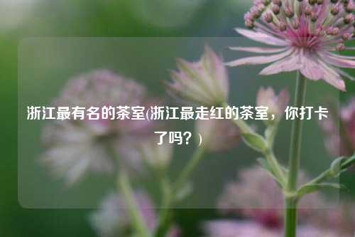 浙江最有名的茶室(浙江最走红的茶室，你打卡了吗？)