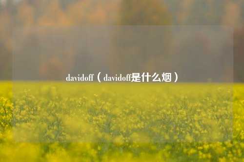 davidoff（davidoff是什么烟）